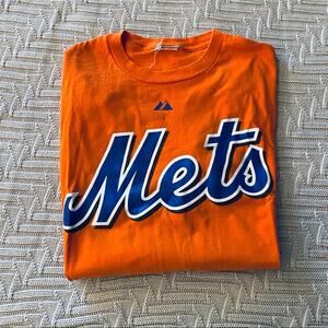 Mets orange baseball tshirt